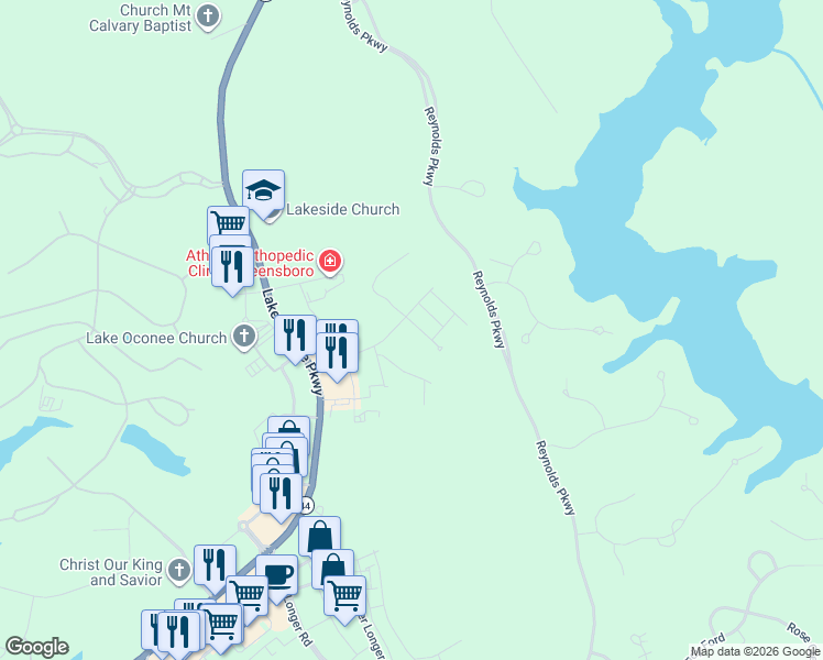 map of restaurants, bars, coffee shops, grocery stores, and more near 1061 Azalea Street in Greensboro