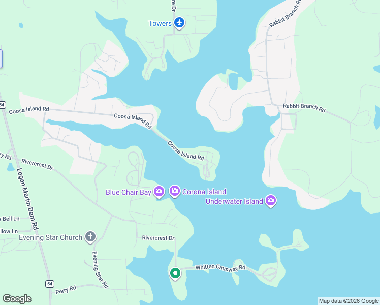 map of restaurants, bars, coffee shops, grocery stores, and more near 1012 Coosa Island Road in St. Clair County