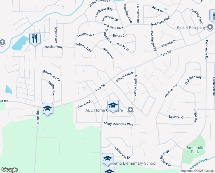 map of restaurants, bars, coffee shops, grocery stores, and more near 1066 Misty Meadows Point in Hampton