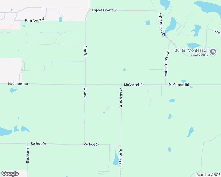 map of restaurants, bars, coffee shops, grocery stores, and more near 1389 McConnel Road in Gunter