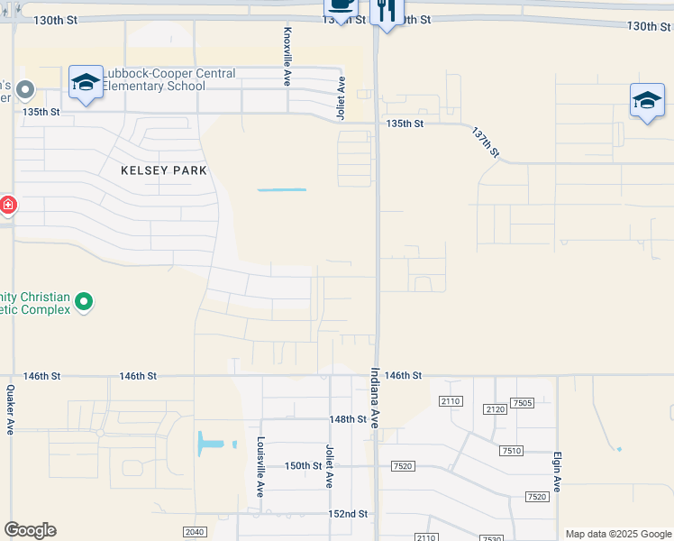 map of restaurants, bars, coffee shops, grocery stores, and more near 13906 County Road 2100 in Lubbock