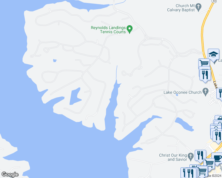 map of restaurants, bars, coffee shops, grocery stores, and more near 1130 Club Cove Drive in Greensboro