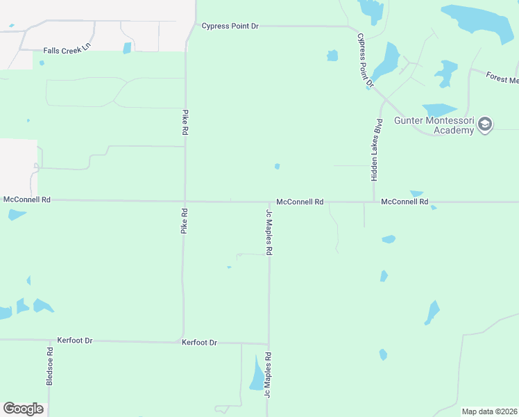 map of restaurants, bars, coffee shops, grocery stores, and more near 1404 McConnel Road in Gunter