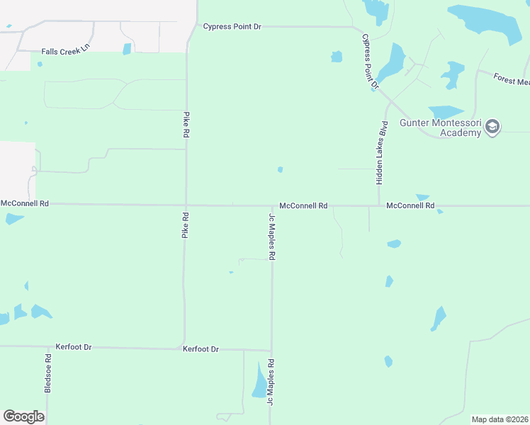 map of restaurants, bars, coffee shops, grocery stores, and more near 1404 McConnell Road in Gunter