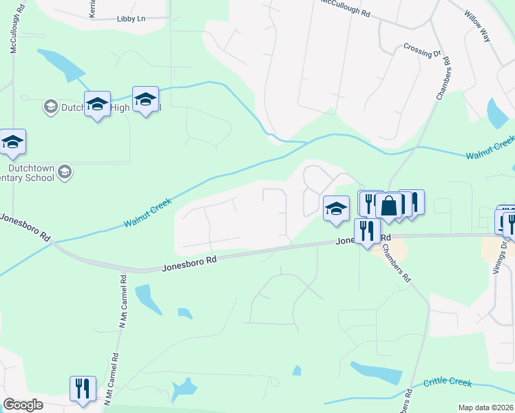 map of restaurants, bars, coffee shops, grocery stores, and more near 172 Luke Cove in Hampton