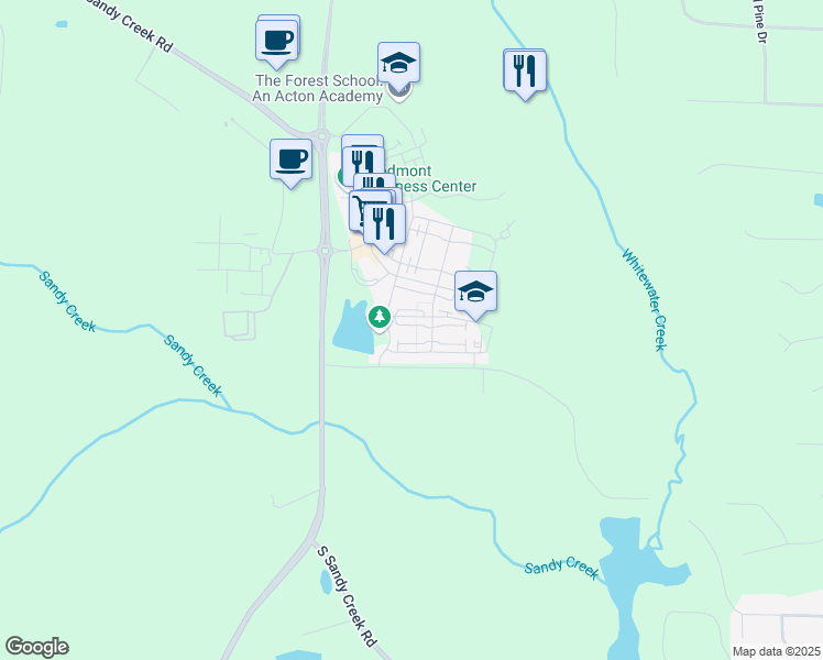 map of restaurants, bars, coffee shops, grocery stores, and more near 165 Breakspear Lane in Fayetteville
