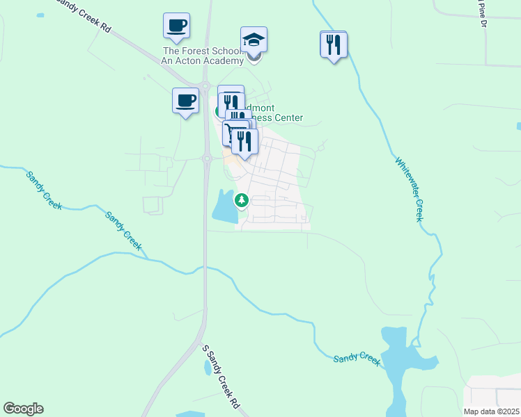 map of restaurants, bars, coffee shops, grocery stores, and more near 155 Breakspear Lane in Fayetteville