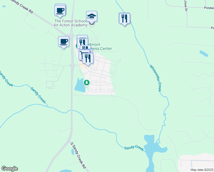 map of restaurants, bars, coffee shops, grocery stores, and more near 135 Channing Lane in Fayetteville