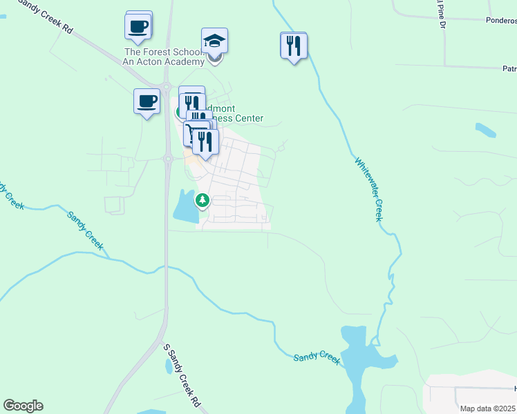 map of restaurants, bars, coffee shops, grocery stores, and more near 105 Channing Lane in Fayetteville