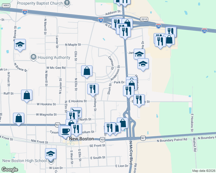map of restaurants, bars, coffee shops, grocery stores, and more near 119 Washington Street in New Boston