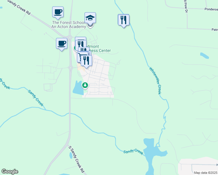 map of restaurants, bars, coffee shops, grocery stores, and more near 105 Channing Lane in Fayetteville