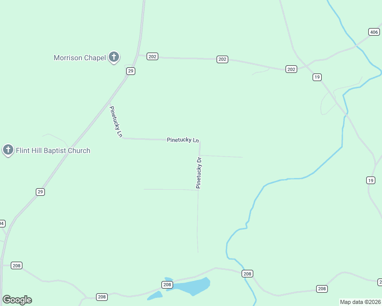 map of restaurants, bars, coffee shops, grocery stores, and more near 407 Pinetucky Lane in Heflin