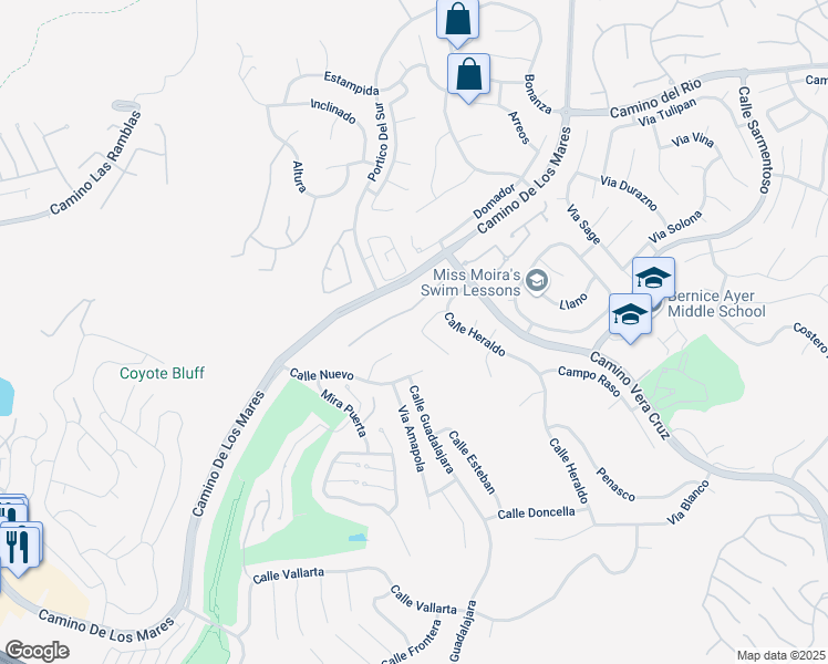 map of restaurants, bars, coffee shops, grocery stores, and more near 2928 Arroyo in San Clemente