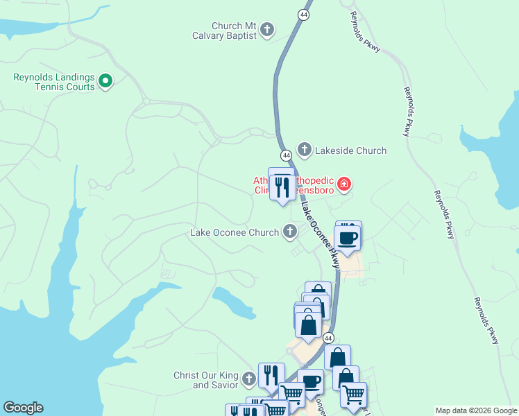 map of restaurants, bars, coffee shops, grocery stores, and more near 1121 Anchor Bay Circle in Greensboro