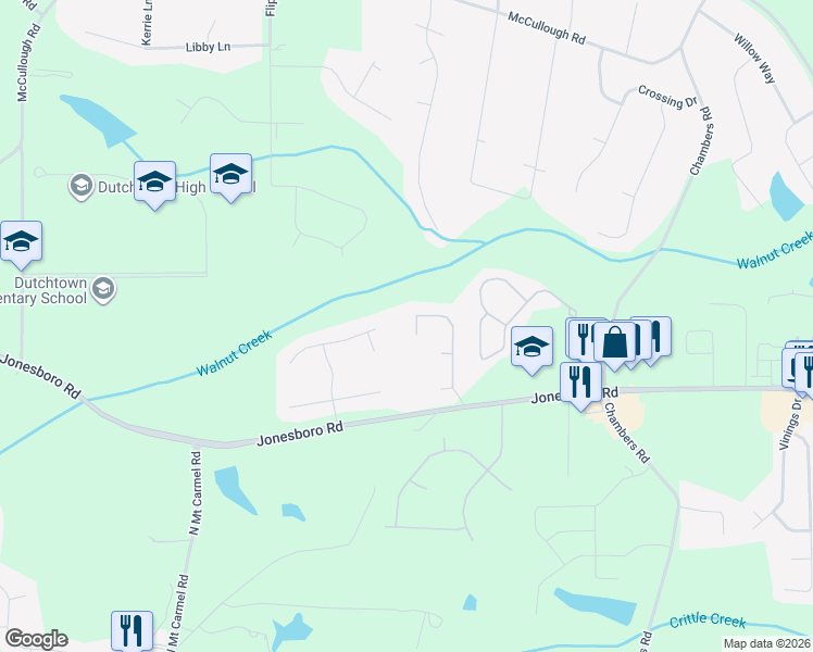 map of restaurants, bars, coffee shops, grocery stores, and more near 172 Luke Cove in Hampton