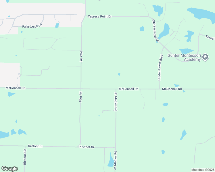 map of restaurants, bars, coffee shops, grocery stores, and more near 1389 McConnel Road in Gunter