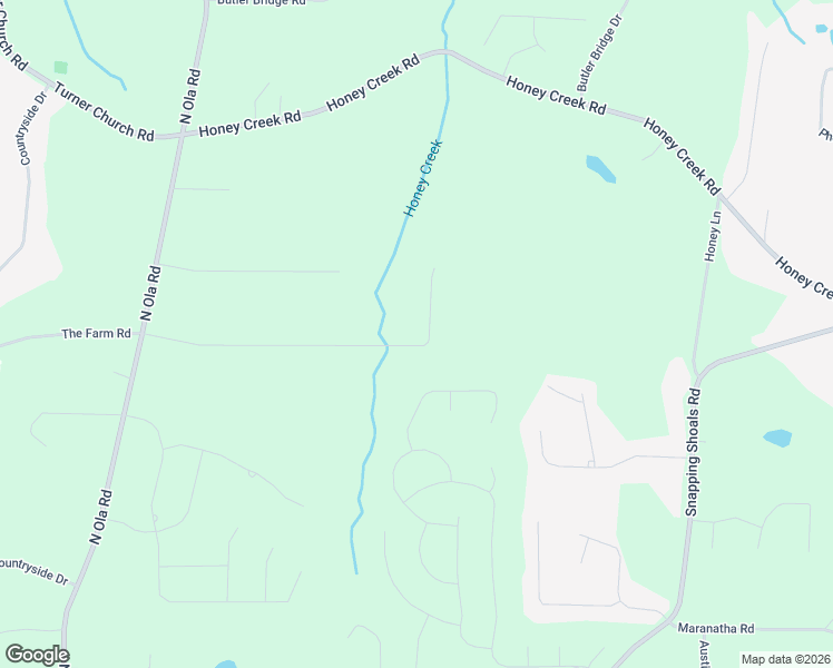 map of restaurants, bars, coffee shops, grocery stores, and more near 39 The Farm Road in McDonough