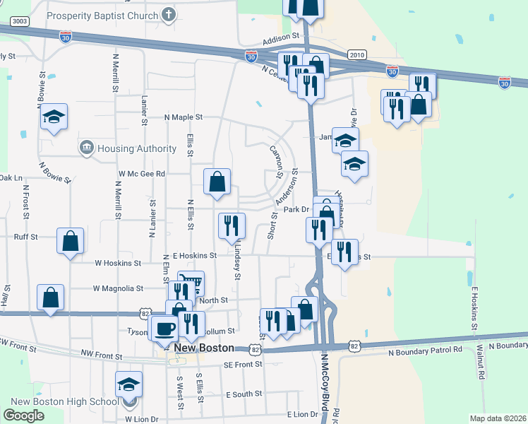map of restaurants, bars, coffee shops, grocery stores, and more near 119 Washington Street in New Boston