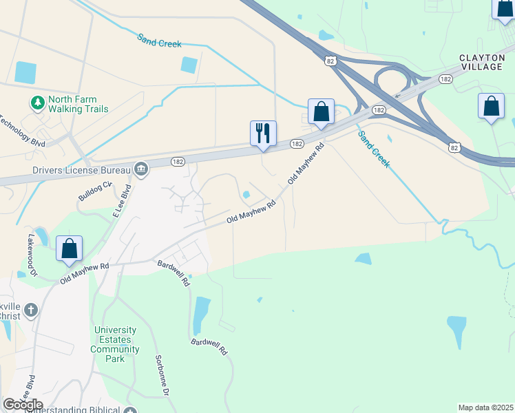 map of restaurants, bars, coffee shops, grocery stores, and more near 1038 Old Mayhew Road in Starkville