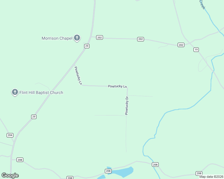 map of restaurants, bars, coffee shops, grocery stores, and more near 407 Pinetucky Lane in Heflin