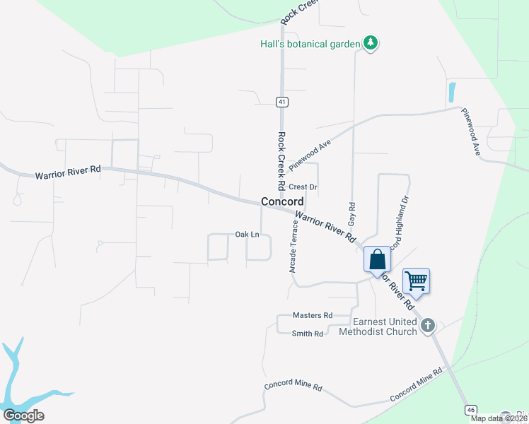 map of restaurants, bars, coffee shops, grocery stores, and more near 320 Oak Circle in Bessemer