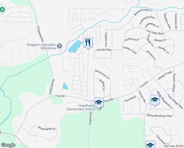 map of restaurants, bars, coffee shops, grocery stores, and more near 649 Rosewood Circle in Jonesboro