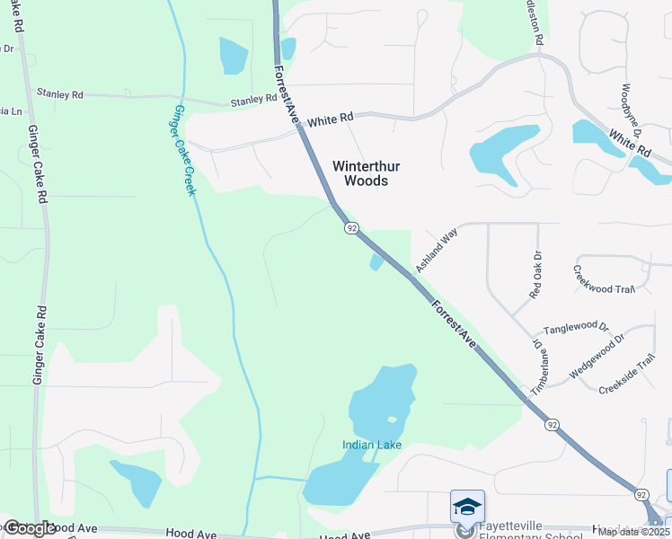 map of restaurants, bars, coffee shops, grocery stores, and more near 524 Forrest Avenue in Fayetteville