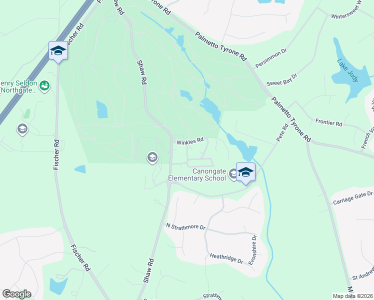 map of restaurants, bars, coffee shops, grocery stores, and more near Ponderosa Trailer Park in Coweta County