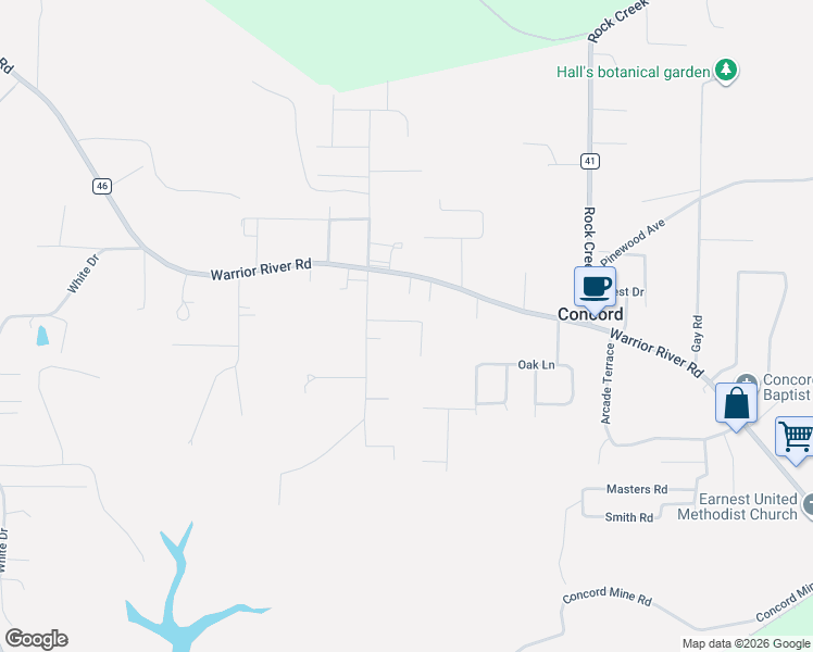 map of restaurants, bars, coffee shops, grocery stores, and more near 5900 Lantrip Drive in Bessemer