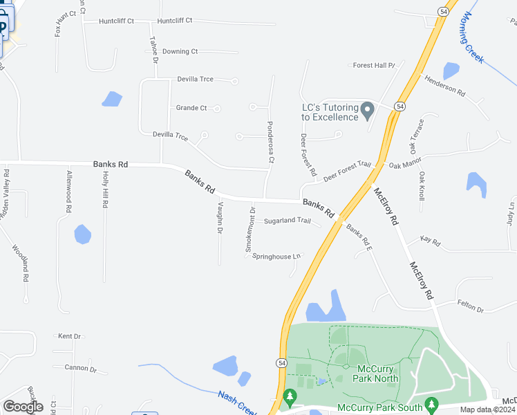 map of restaurants, bars, coffee shops, grocery stores, and more near 100 Smokemont Drive in Fayetteville