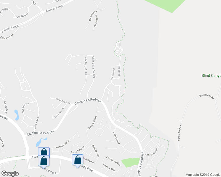 map of restaurants, bars, coffee shops, grocery stores, and more near 22 Via Cancion in San Clemente
