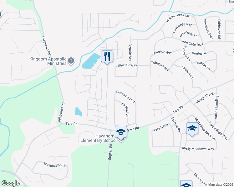 map of restaurants, bars, coffee shops, grocery stores, and more near 586 Rosewood Circle in Jonesboro