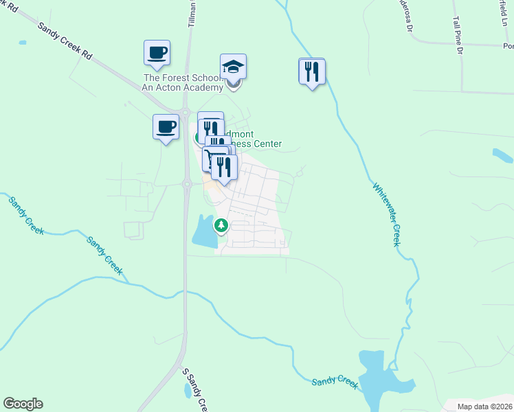 map of restaurants, bars, coffee shops, grocery stores, and more near Central Avenue in Fayetteville