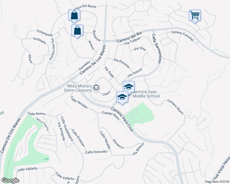 map of restaurants, bars, coffee shops, grocery stores, and more near 2878 Riachuelo in San Clemente