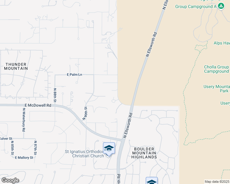 map of restaurants, bars, coffee shops, grocery stores, and more near 2010 North Usery Pass Road in Mesa