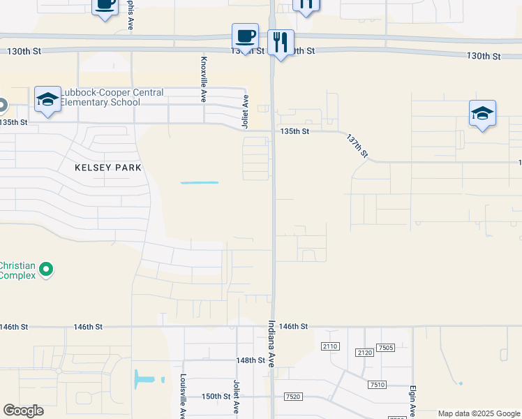 map of restaurants, bars, coffee shops, grocery stores, and more near 13906 County Road 2100 in Lubbock