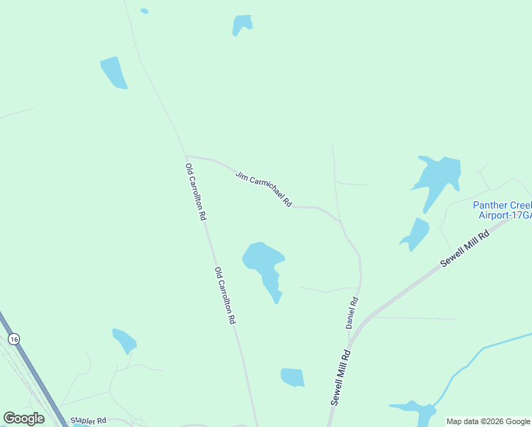 map of restaurants, bars, coffee shops, grocery stores, and more near 134 Jim Carmichael Road in Newnan