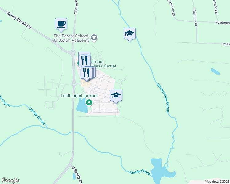 map of restaurants, bars, coffee shops, grocery stores, and more near 260 Guild Lane in Fayetteville