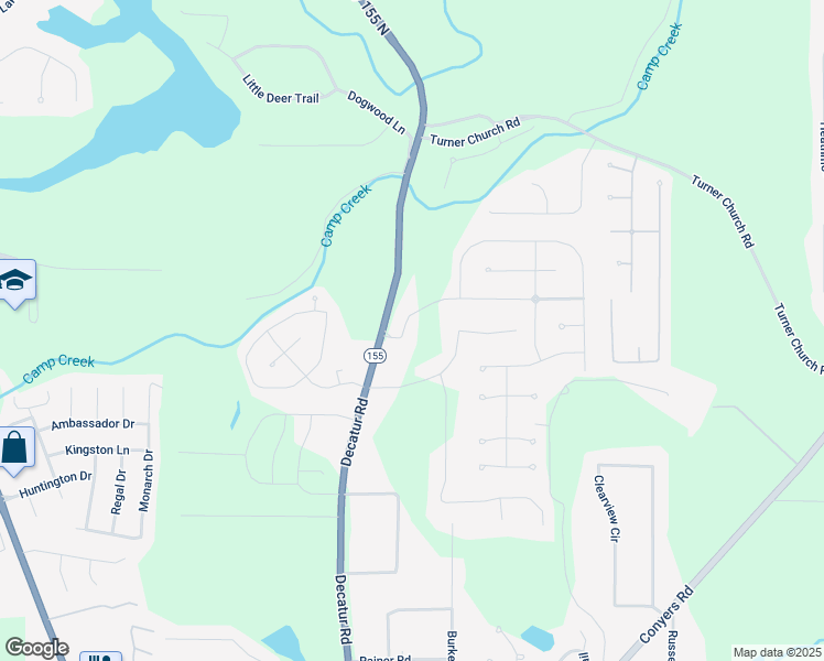 map of restaurants, bars, coffee shops, grocery stores, and more near 110 Bellington Drive in McDonough