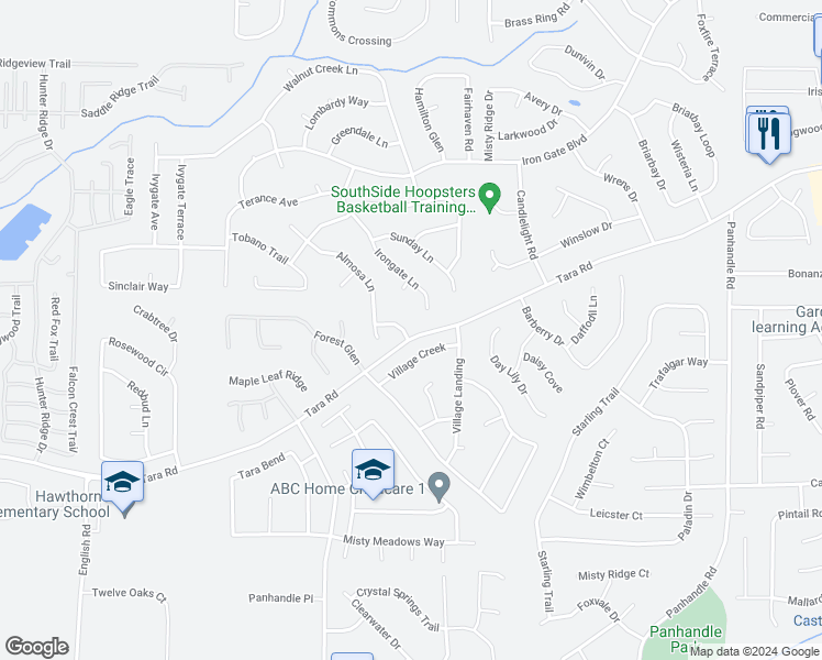 map of restaurants, bars, coffee shops, grocery stores, and more near 1134 Roca Lane in Jonesboro