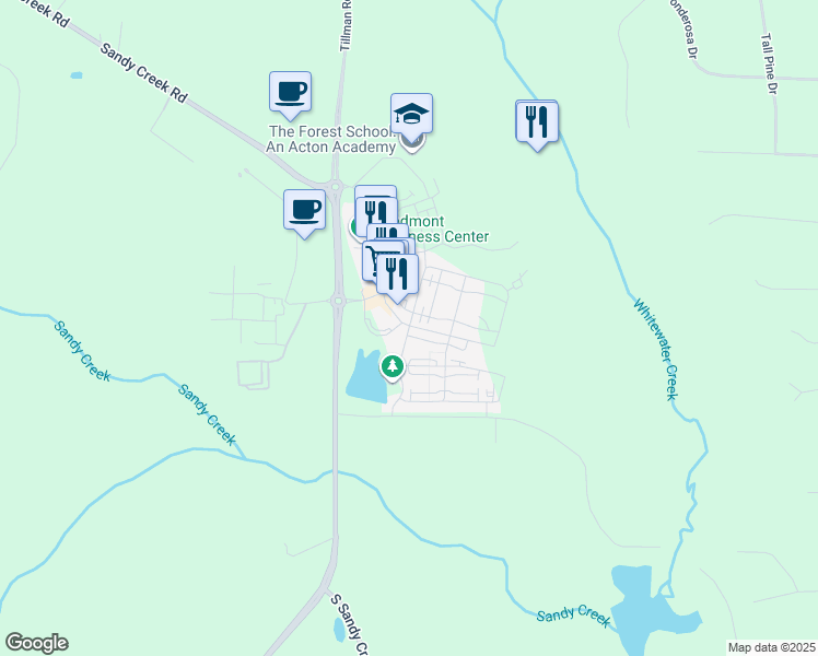 map of restaurants, bars, coffee shops, grocery stores, and more near 190 Heatherden Avenue in Fayetteville
