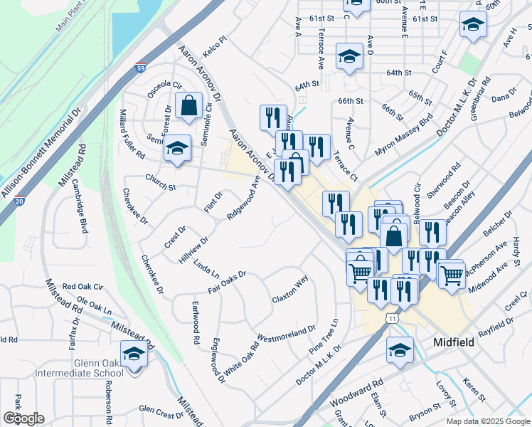 map of restaurants, bars, coffee shops, grocery stores, and more near 7000 Grasselli Road in Fairfield