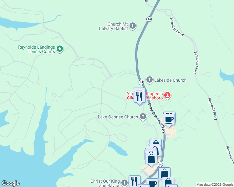 map of restaurants, bars, coffee shops, grocery stores, and more near 1191 Anchor Bay Circle in Greensboro