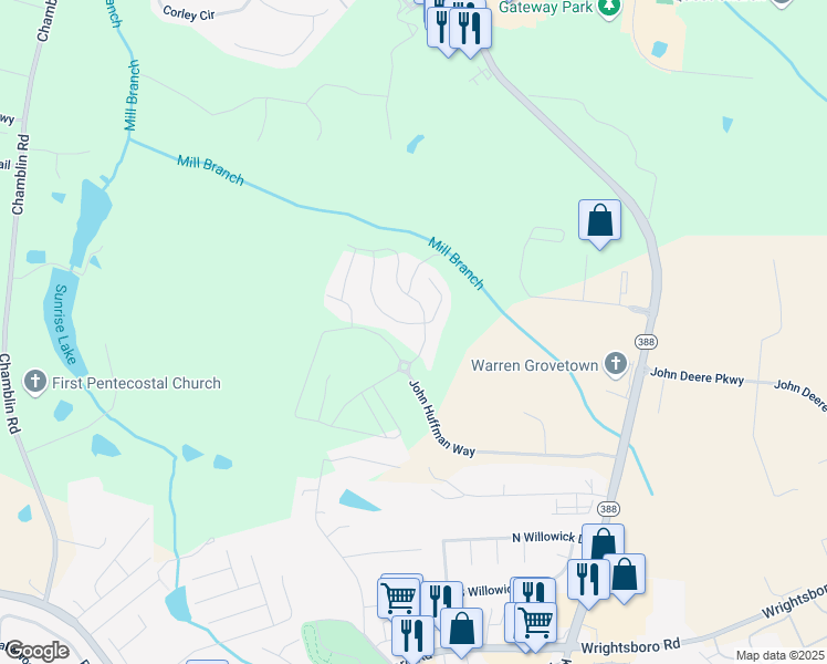 map of restaurants, bars, coffee shops, grocery stores, and more near 1242 Cobblefield Drive in Grovetown