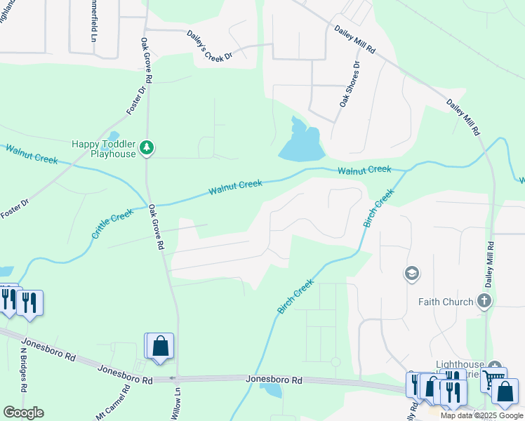 map of restaurants, bars, coffee shops, grocery stores, and more near 305 Wynbrook Drive in McDonough