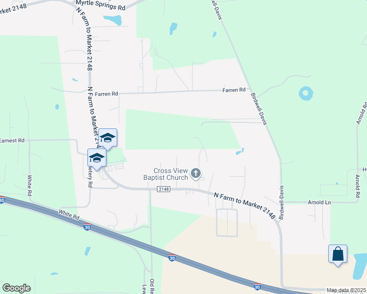map of restaurants, bars, coffee shops, grocery stores, and more near 3312 Farm to Market 2148 in Texarkana