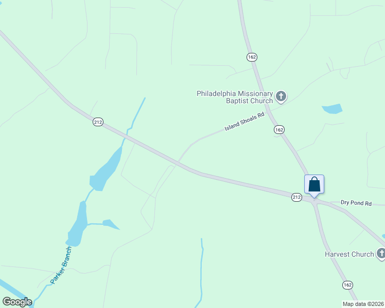 map of restaurants, bars, coffee shops, grocery stores, and more near 225 Island Shoals Road in Covington