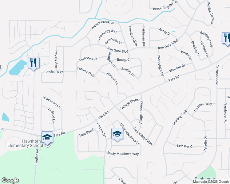 map of restaurants, bars, coffee shops, grocery stores, and more near 10583 Almosa Lane in Jonesboro