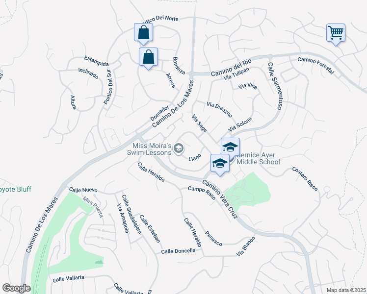 map of restaurants, bars, coffee shops, grocery stores, and more near 1205 Cerca in San Clemente