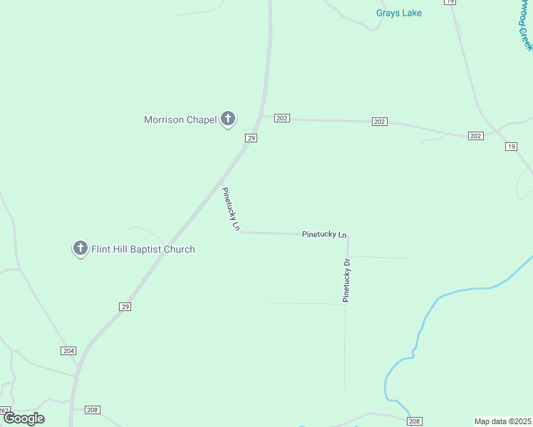 map of restaurants, bars, coffee shops, grocery stores, and more near 301 Pinetucky Lane in Heflin